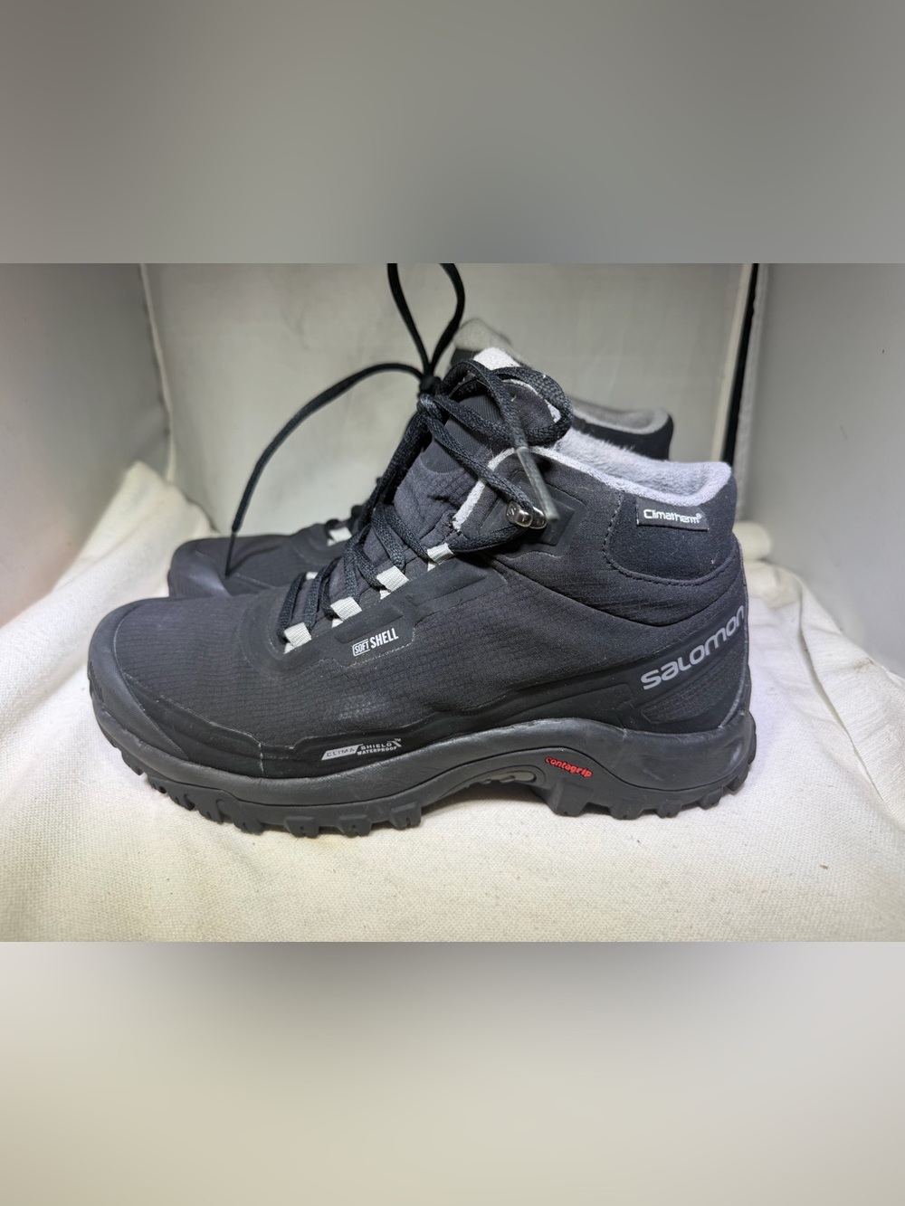 Salomon ClimaTherm SoftShell Black Waterproof Boots Shoes Men's 8